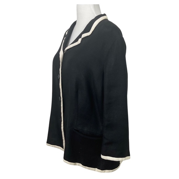 Lauren Ralph Lauren Black Linen Blazer Jacket Size 18W - Picture 2 of 7